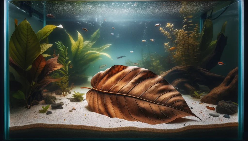 Seemandelbaumblätter im Aquarium